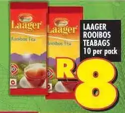 Shoprite LAAGER ROOIBOS TEABAGS 10 per pack offer