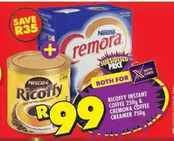 Shoprite Ricoffy Instant Coffee 250g & Cremora Coffee Creamer 750g offer