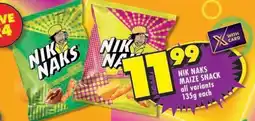 Shoprite NIK NAKS MAIZE SNACK offer