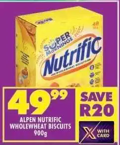Shoprite ALPEN NUTRIFIC WHOLEWHEAT BISCUITS 900g offer