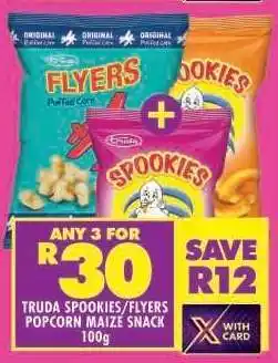 Shoprite TRUDA SPOOKIES/FLYERS POPCORN MAIZE SNACK 100g offer
