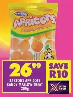 Shoprite BAXTONS APRICOTS CANDY MALLOW TREAT 200g offer