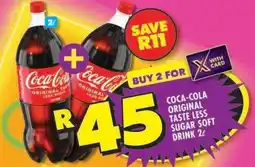 Shoprite Coca-Cola Original Taste Less Sugar Soft Drink 2L offer
