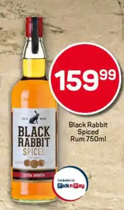 Pick n Pay Black Rabbit Spiced Rum 750ml offer