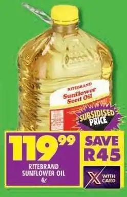 Shoprite RITEBRAND SUNFLOWER OIL 4β offer