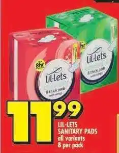 Shoprite Lil-Lets Sanitary Pads offer