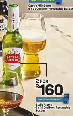 Pick n Pay Stella Artois 6 x 330ml Non-Returnable Bottles offer
