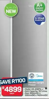 Pick n Pay Hypermarket Metallic Upright Freezer offer