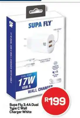 Pick n Pay Supa Fly 3.4A Dual Type C Wall Charger White offer
