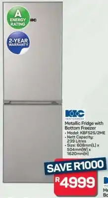 Pick n Pay Hypermarket Metallic Fridge with Bottom Freezer offer