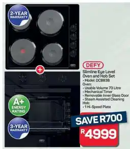 Pick n Pay Hypermarket DEFY Slimline Eye Level Oven and Hob Set offer