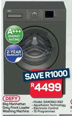 Pick n Pay Hypermarket DEFY 6kg Manhattan Grey Front Loader Washing Machine offer