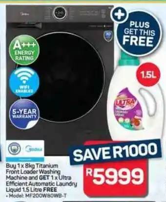 Pick n Pay Hypermarket Midea Titanium Front Loader Washing Machine offer