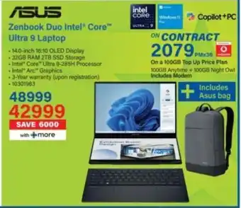 Incredible Connection ASUS Zenbook Duo Intel Core Ultra 9 Laptop offer
