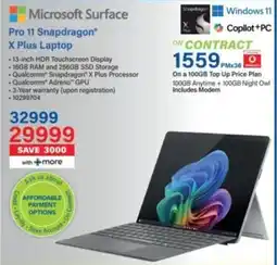Incredible Connection Microsoft Surface Pro 11 Snapdragon X Plus Laptop offer