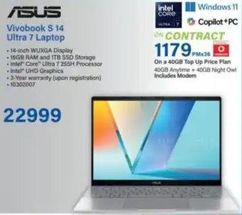 Incredible Connection ASUS Vivobook S 14 Ultra 7 Laptop offer