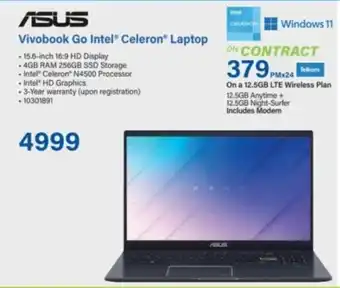 Incredible Connection ASUS Vivobook Go Intel Celeron Laptop offer