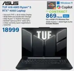 Incredible Connection ASUS TUF A16 AMD Ryzen 5 RTX 4050 Laptop offer