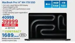 Incredible Connection MacBook Pro 14" M4 1TB SSD offer