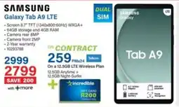 Incredible Connection SAMSUNG Galaxy Tab A9 LTE offer