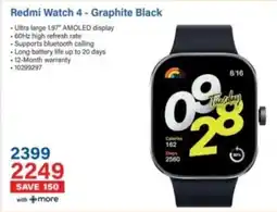 Incredible Connection Redmi Watch 4 Graphite Black offer