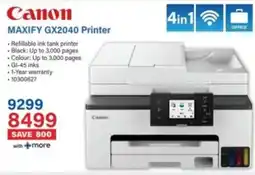 Incredible Connection Canon MAXIFY GX2040 Printer offer