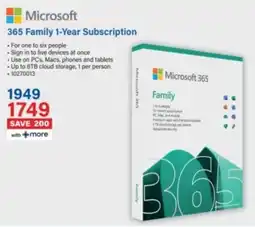 Incredible Connection Microsoft 365 Family 1-Year Subscription offer