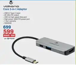 Incredible Connection Volkano Core 3-in-1 Adaptor offer