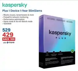 Incredible Connection Kaspersky Plus 1 Device 1-Year SlimSierra offer