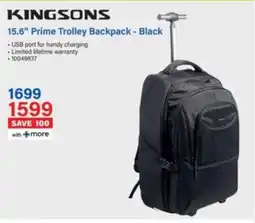 Incredible Connection Kingsons 15.6" Prime Trolley Backpack Black offer