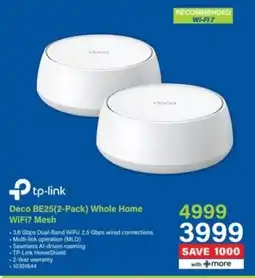 Incredible Connection Tp-link Deco BE25 Whole Home WiFi7 Mesh offer