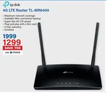 Incredible Connection Tp-link 4G LTE Router TL-MR6400 offer