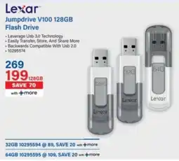 Incredible Connection Lexar Jumpdrive V100 128GB Flash Drive offer