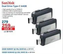 Incredible Connection SanDisk Dual Drive Type-C 64GB offer