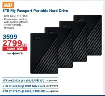 Incredible Connection WD 5TB My Passport Portable Hard Drive offer
