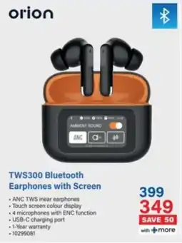 Incredible Connection Orion TWS300 Bluetooth Earphones with Screen offer