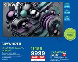 Incredible Connection SKYWORTH 65-inch QLED Google TV- 65Q6620G offer