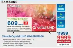 Incredible Connection SAMSUNG 65-inch Crystal UHD 4K-65DU7000 offer