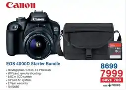 Incredible Connection Canon EOS 4000D Starter Bundle offer