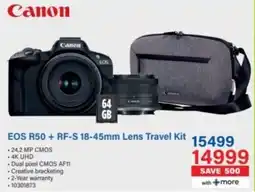 Incredible Connection Canon EOS R50 + RF-S 18-45mm Lens Travel Kit offer