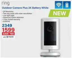 Incredible Connection Ring Outdoor Camera Plus 2K Battery White offer