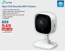 Incredible Connection Tp-link Tapo C110 Security WiFi Camera offer
