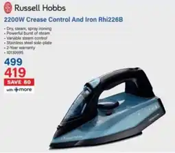 Incredible Connection Russell Hobbs 2200W Crease Control And Iron Rhi226B offer