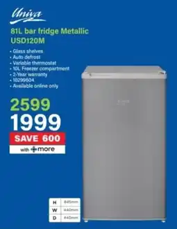 Incredible Connection Univa Bar Fridge Metallic USD120M offer