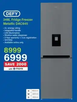 Incredible Connection DEFY Fridge Freezer Metallic DAC645 offer
