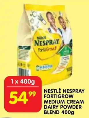 Shoprite Nestlé nespray fortigrow medium cream dairy powder blend offer