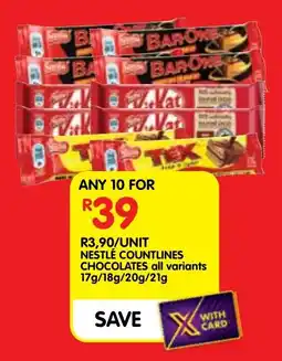 Shoprite Nestlé countlines chocolates all variants offer
