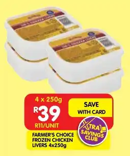 Shoprite Farmer's choice frozen chicken livers offer