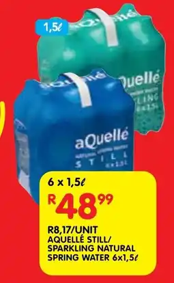Shoprite Aquellé still/ sparkling natural spring water offer