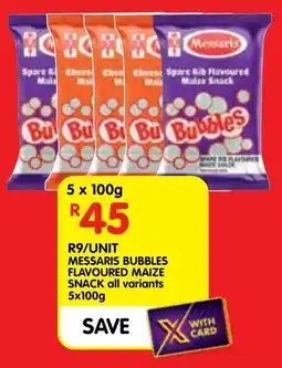 Shoprite Messaris bubbles flavoured maize snack all variants offer